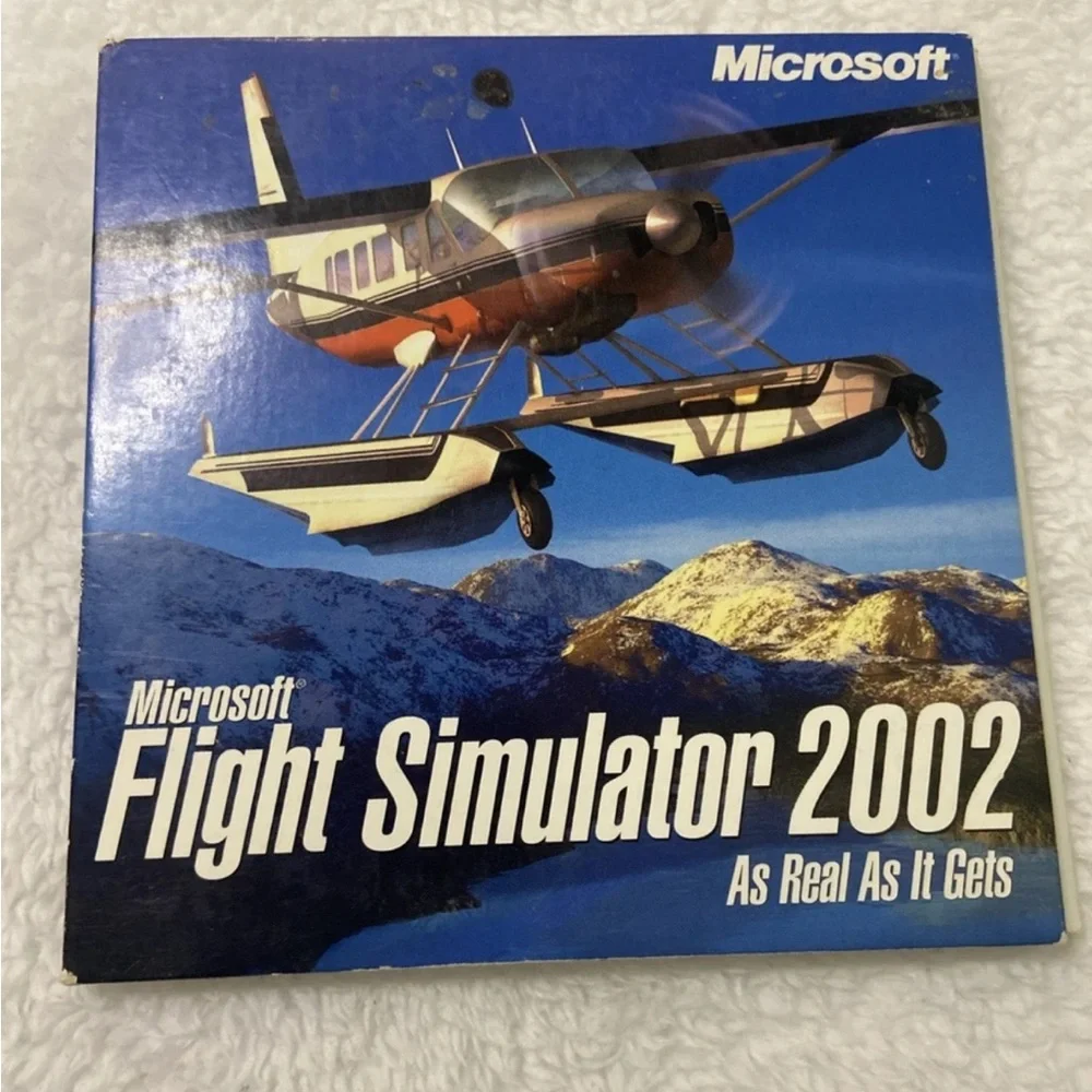Microsoft Flight Simulator 2002 Vintage Video Game PC CD ROM 3-Disk